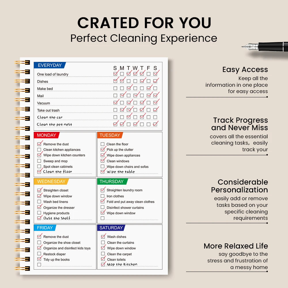 Home Organization & Housekeeping Schedule Journal