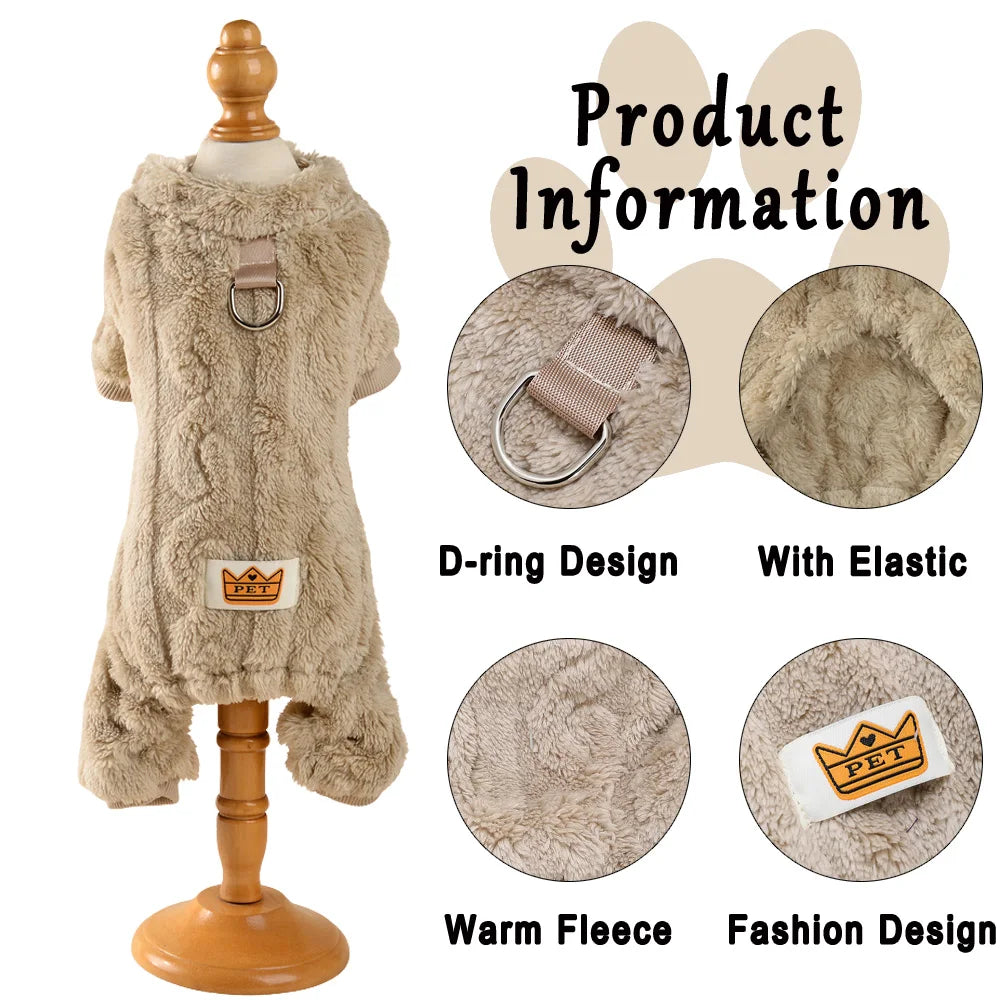 Soft Fleece Dog Jumpsuit