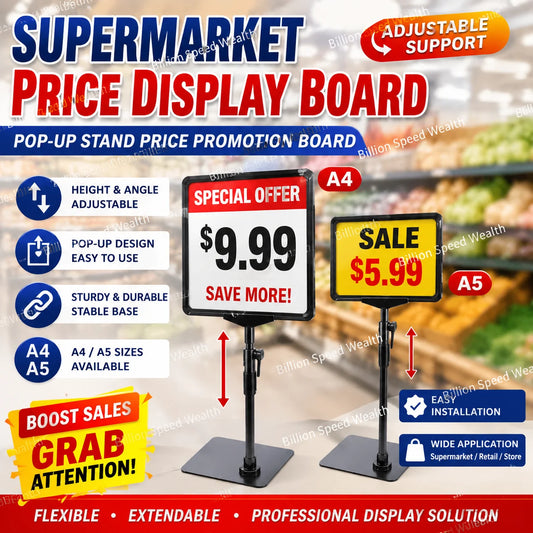 Adjustable Retail Price Display Stand