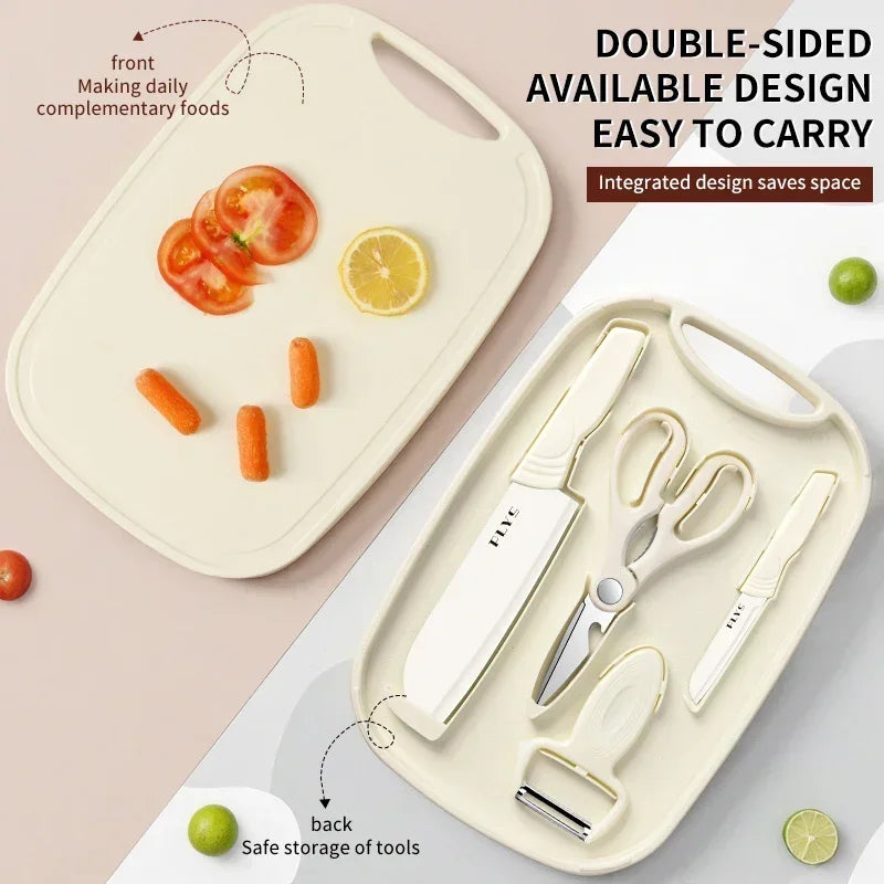 2-in-1 Cutting Board Knife Set
