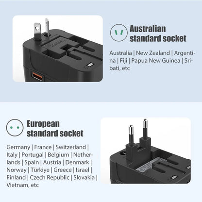 Universal Travel Adapter with USB Ports