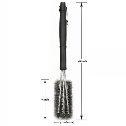 360° Stainless Steel BBQ Grill Cleaning Brush with Long Handle