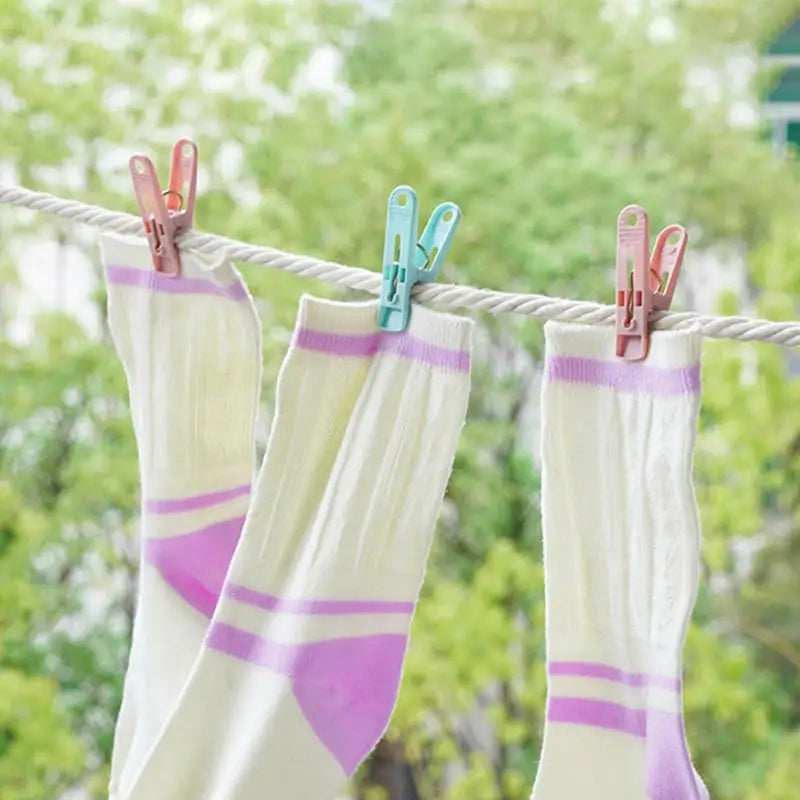 Plastic Clothespins with Storage Basket for Laundry & Home