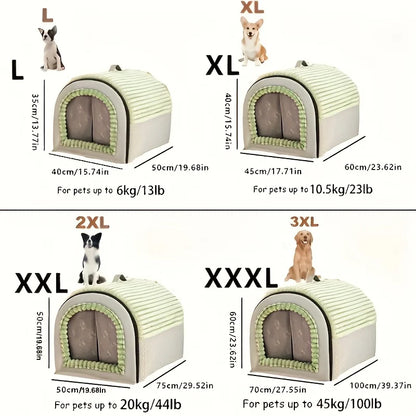 Enclosed Pet House with Door Curtain