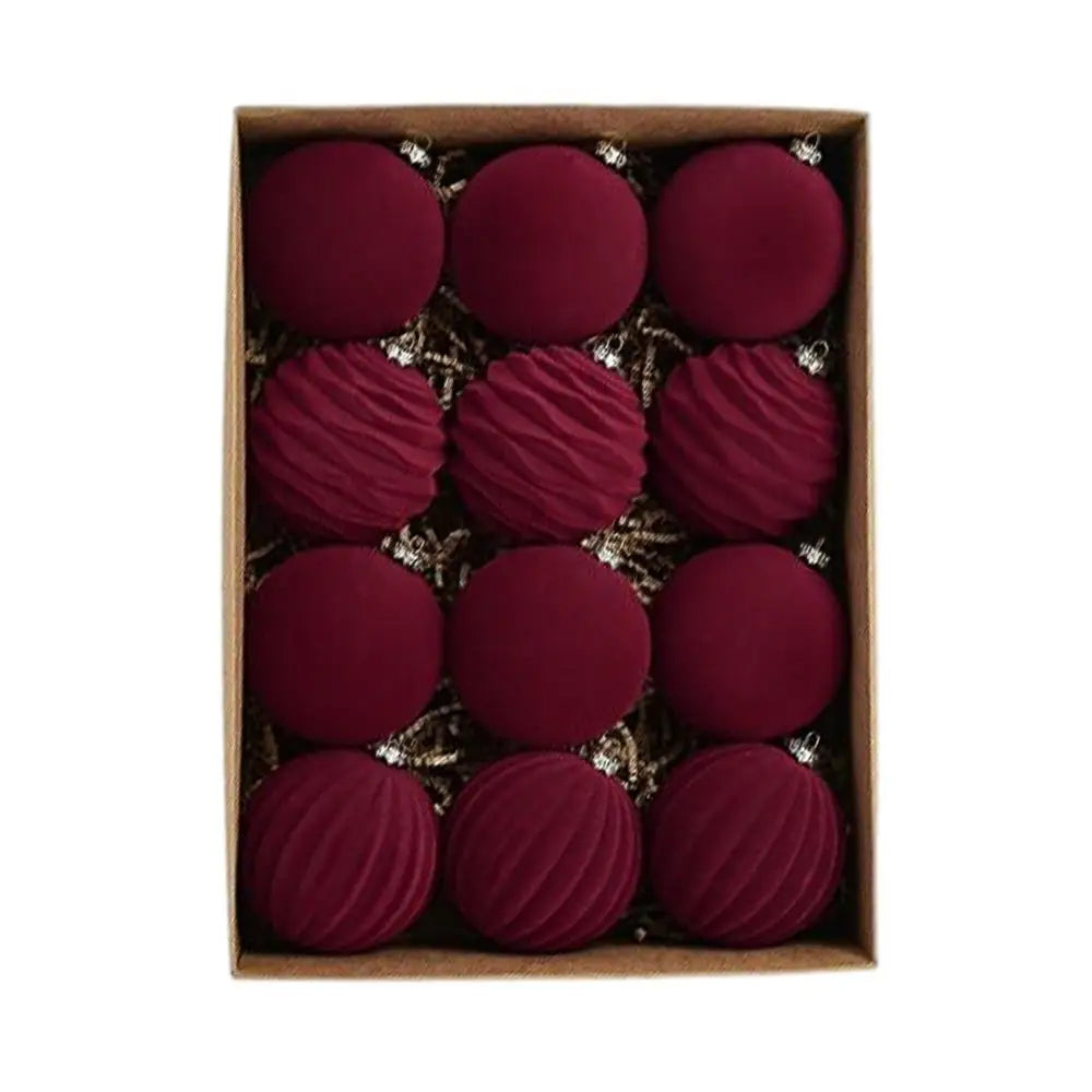 12-Piece Velvet Christmas Bauble Set