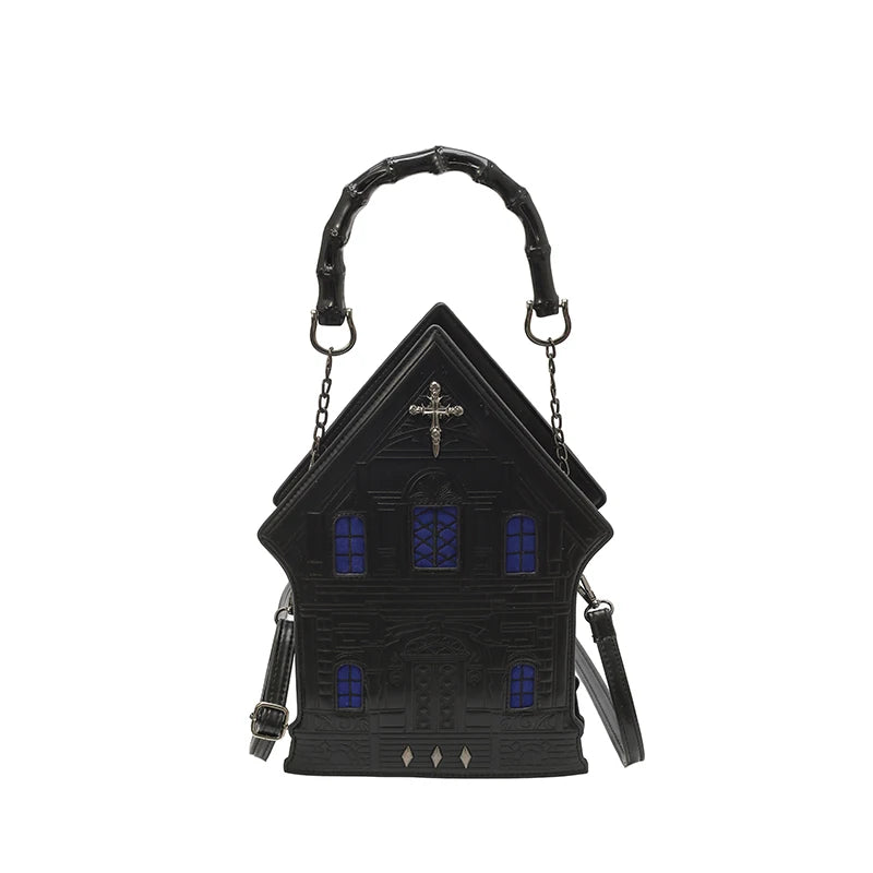 PU Gothic Floral Tote Shoulder Bag for Women