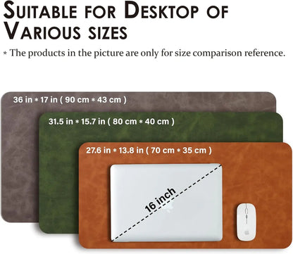 Distressed PU Leather Desk Mat