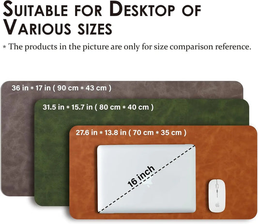 Distressed PU Leather Desk Mat