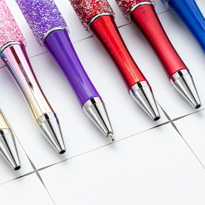 10Pcs DIY Plastic Beaded Ballpoint Pens