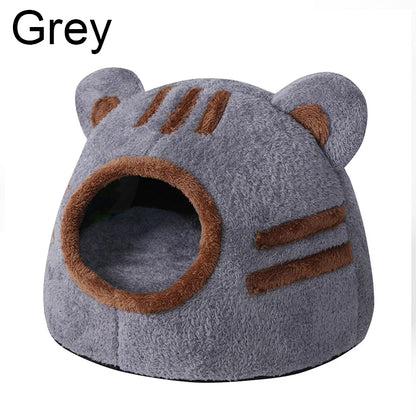Bear Head Plush Pet Cave Bed