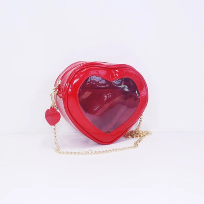 Heart-Shaped Transparent Ita Crossbody Bag