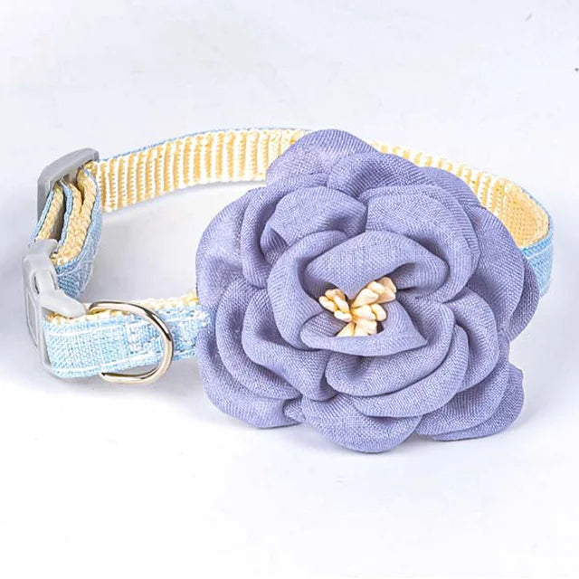 Adjustable 3D Flower Pet Collar for Cats & Small Dogs