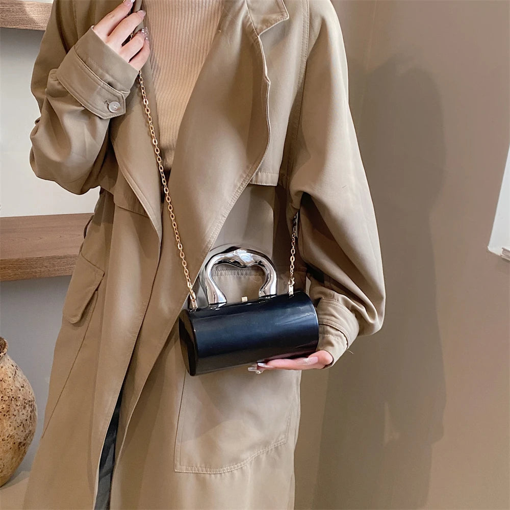 Golden Cylinder Evening Clutch