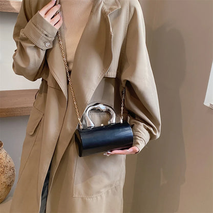 Golden Cylinder Evening Clutch