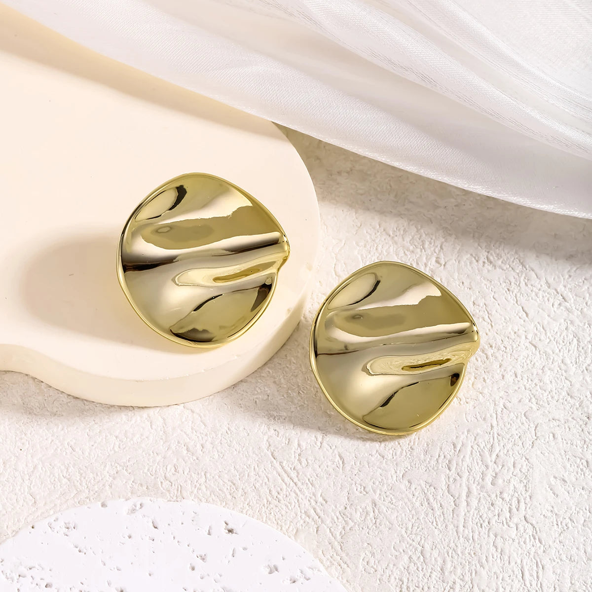 Candy Colored Button Shape Round Acrylic Earrings