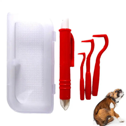 Pet Tick Remover Kit with Hooks & Tweezers