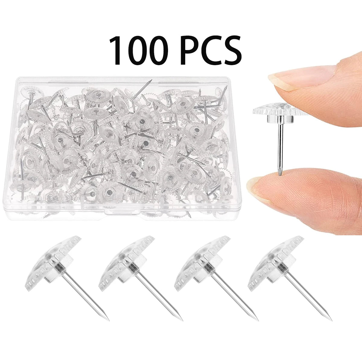 Clear Transparent Thumb Tacks
