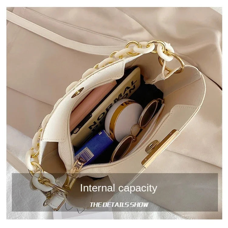 Minimalist Chain Bucket Crossbody Bag