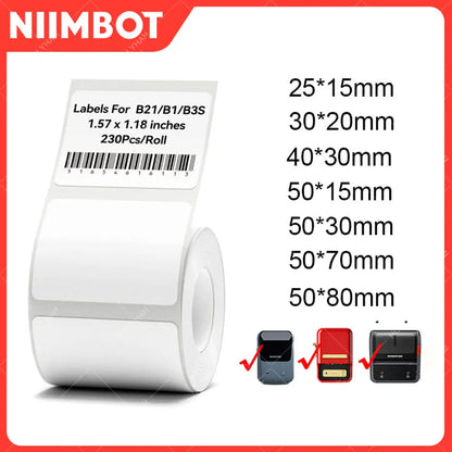 Self-Adhesive Thermal Sticker Labels 20–50mm for NIIMBOT Printers