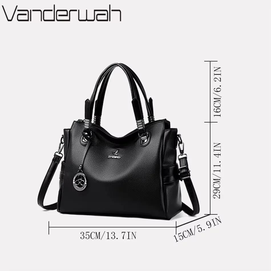 Large Capacity Women’s Leather Tote Handbag