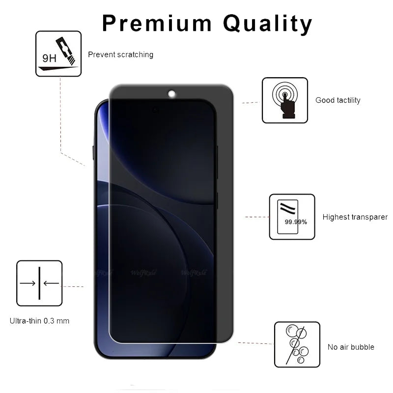 Anti-Spy 9H Tempered Glass & Camera Lens Protector for OPPO Find X9 Series