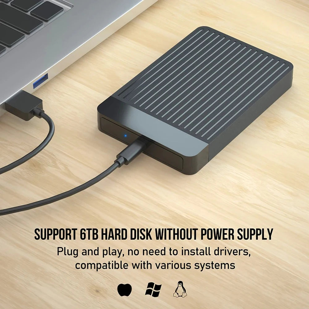 USB 3.1 External Drive Enclosure for 2.5” SATA SSD & HDD