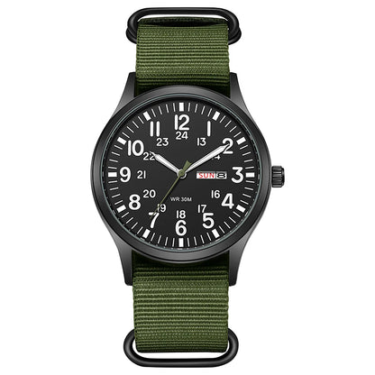 Men's Field Watch Nylon Strap Quartz Military Watch