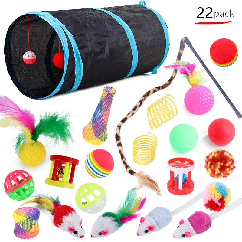 Cat Tunnel & Interactive Toy Set
