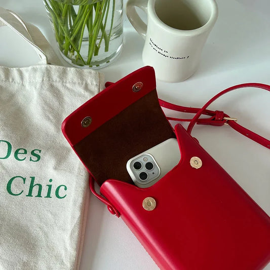 Mini PU Leather Flap Crossbody Phone Bag
