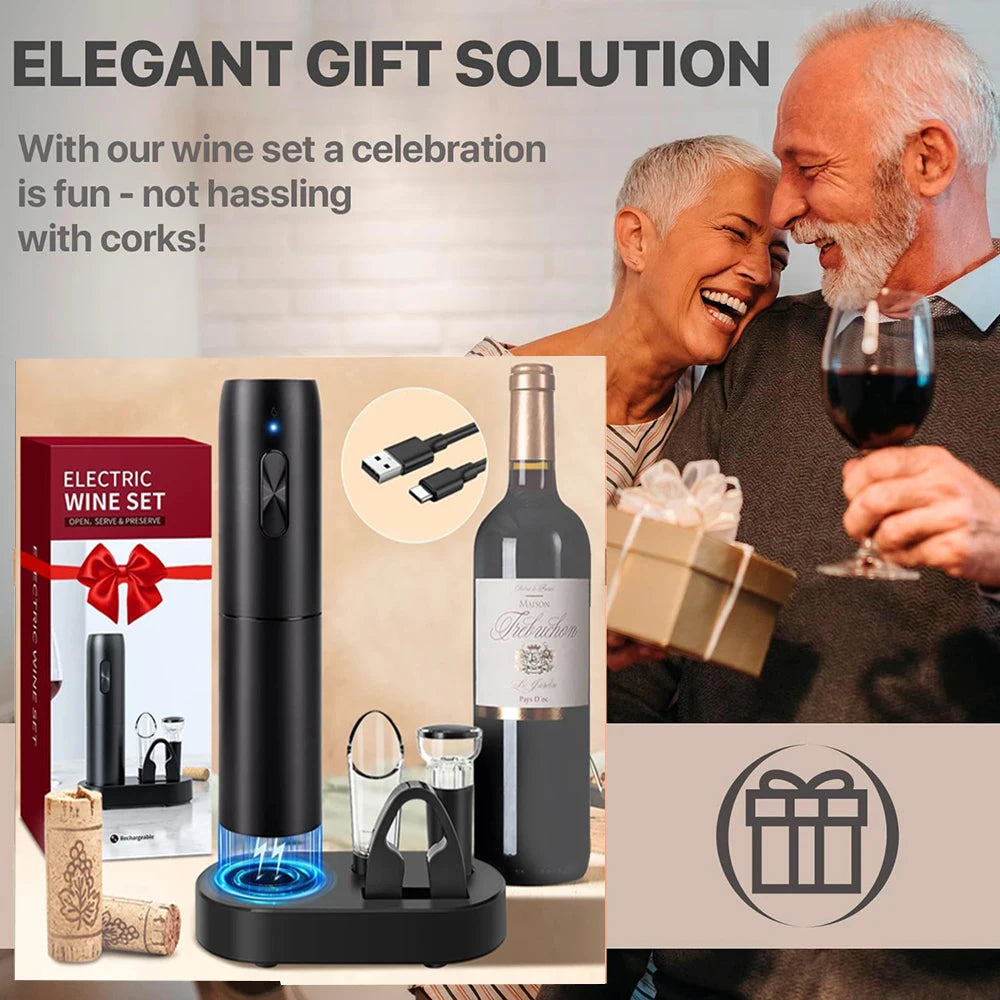 USB Rechargeable Electric Wine Opener Set