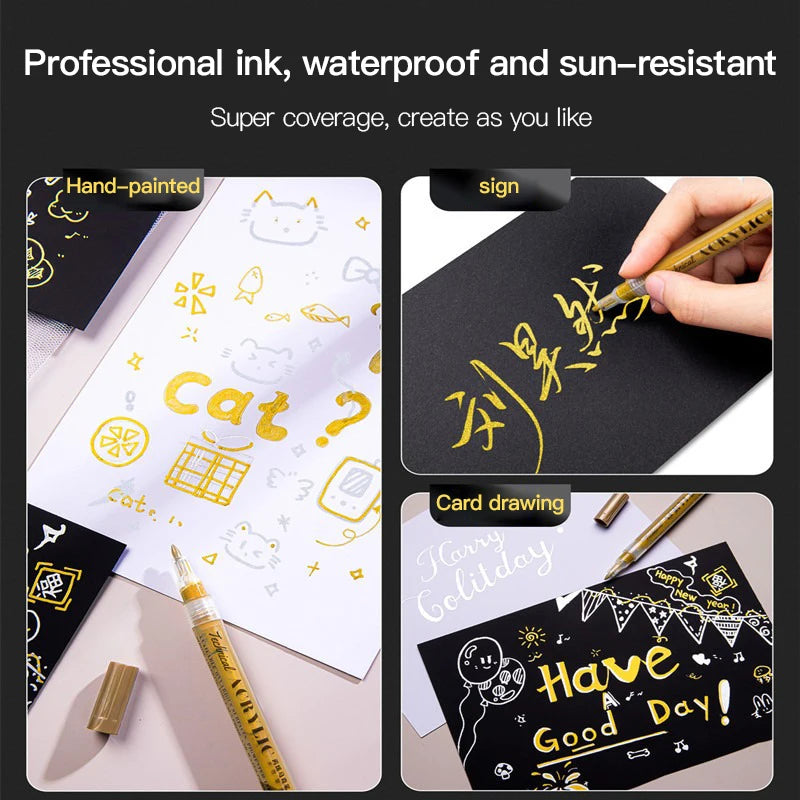 Metallic Acrylic Paint Marker Pens Set