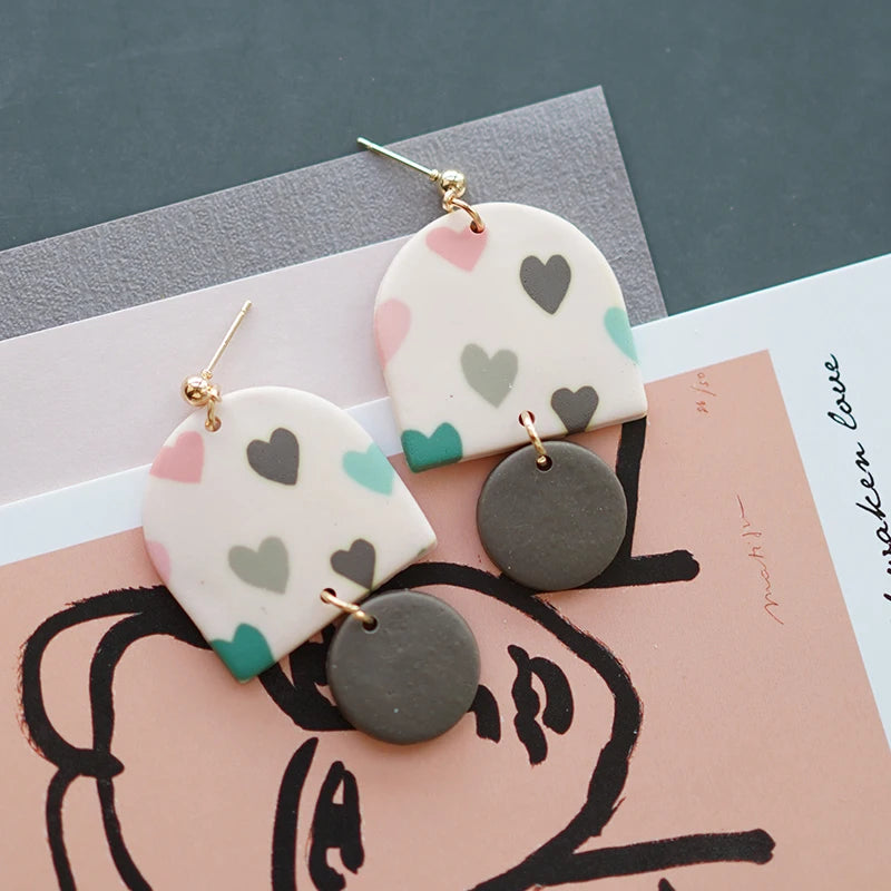 Heart Pattern Long Earrings