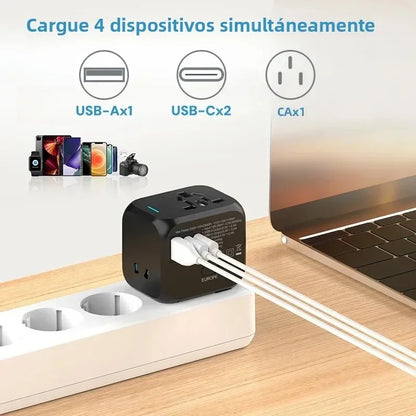 Universal Travel Adapter with 2 USB & USB-C Ports
