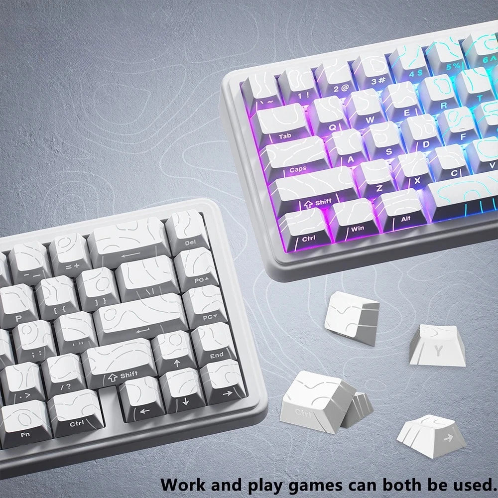 Topographic 4.0 Shine-Through PBT Keycap Set – 98 Keys