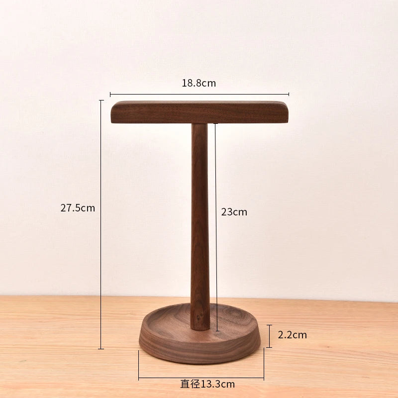 Walnut Wood Headphone Stand with Anti-Scratch Holder