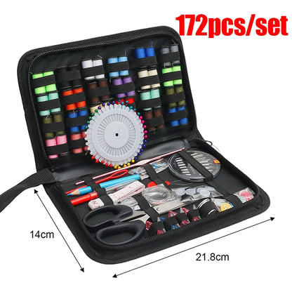 Portable Sewing Kit with Threads & Tools