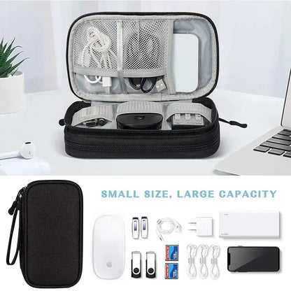 Double-Layer Cable & Electronics Organizer Bag