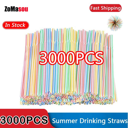 50-3000Pcs Multicolor Drinking Straws