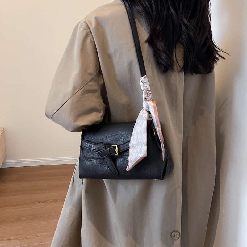Women’s Lychee-Texture Crossbody Bag