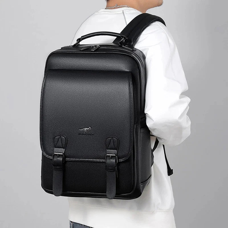 Men'S Backpack PU Leather for Business