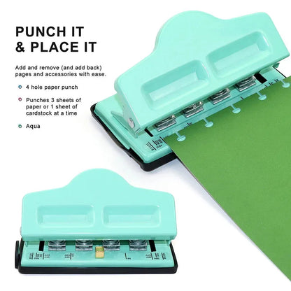 Fromthenon 4-Hole Mushroom Hole Punch for Discbound Notebooks