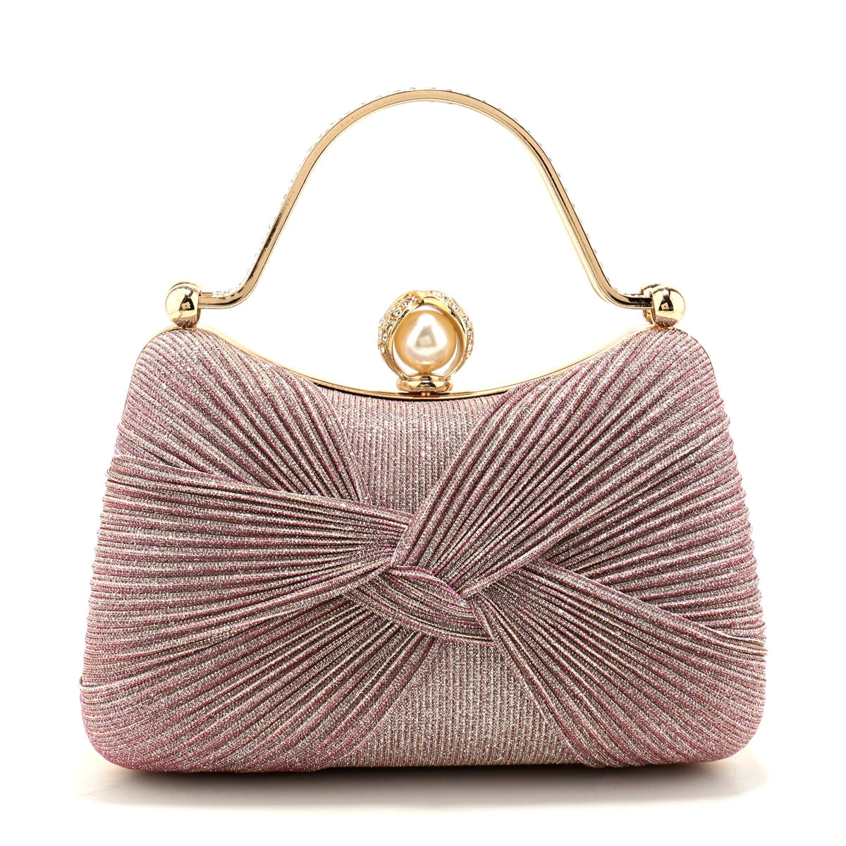 Bow Ruched Evening Clutch Bag