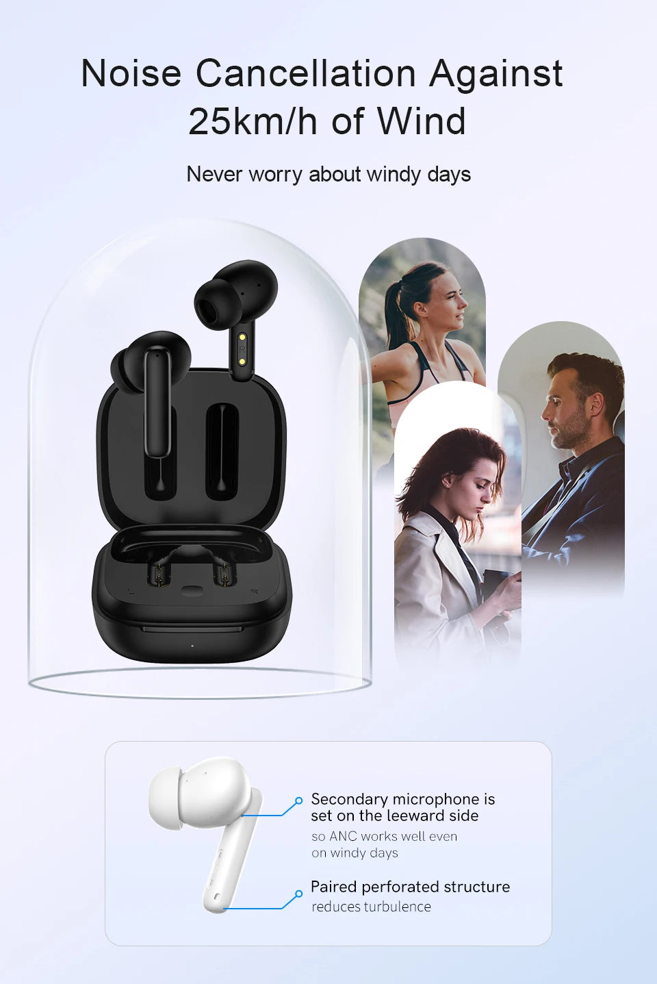 Bluetooth 5.3 Noise Cancelling Earphones with 30-Hour Battery