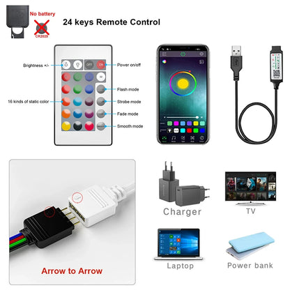 RGB LED Strip Lights with Remote Control