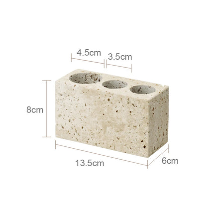 Travertine-Style Bathroom Accessories Set