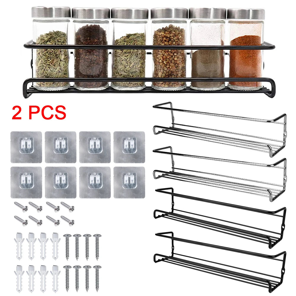Wall Mounted Spice Rack Set