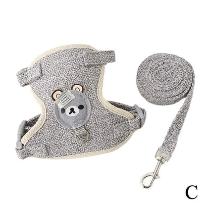 Bear Pet Harness & Leash Set for Small Dogs & Cats