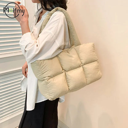 Women’s Quilted Waterproof Tote Shoulder Bag