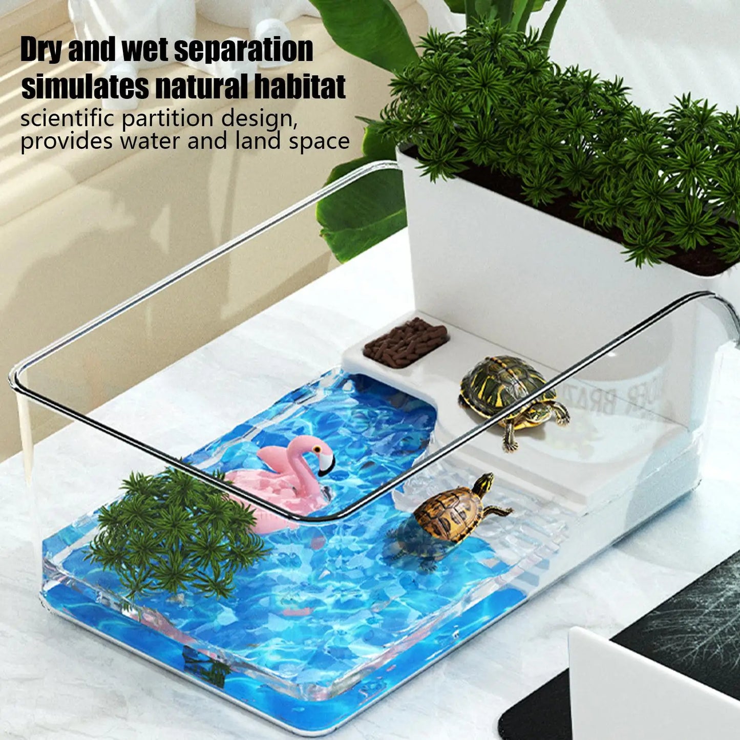 Transparent Turtle Habitat Tank
