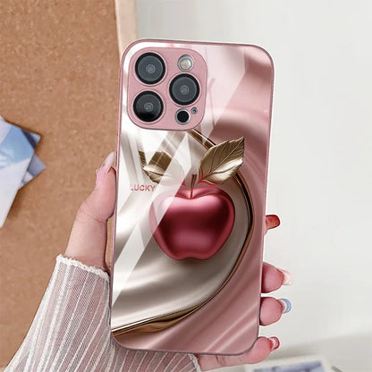 iPhone Case Wave Tempered Glass Red